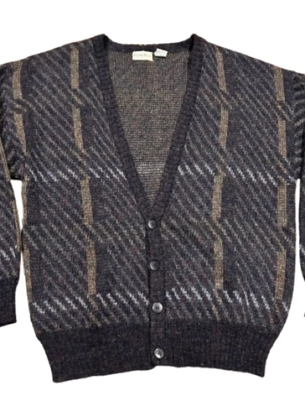 VTG 90s Boundary Waters Cardigan Sweater Mens L Eclectic Grandpa Dark Academia